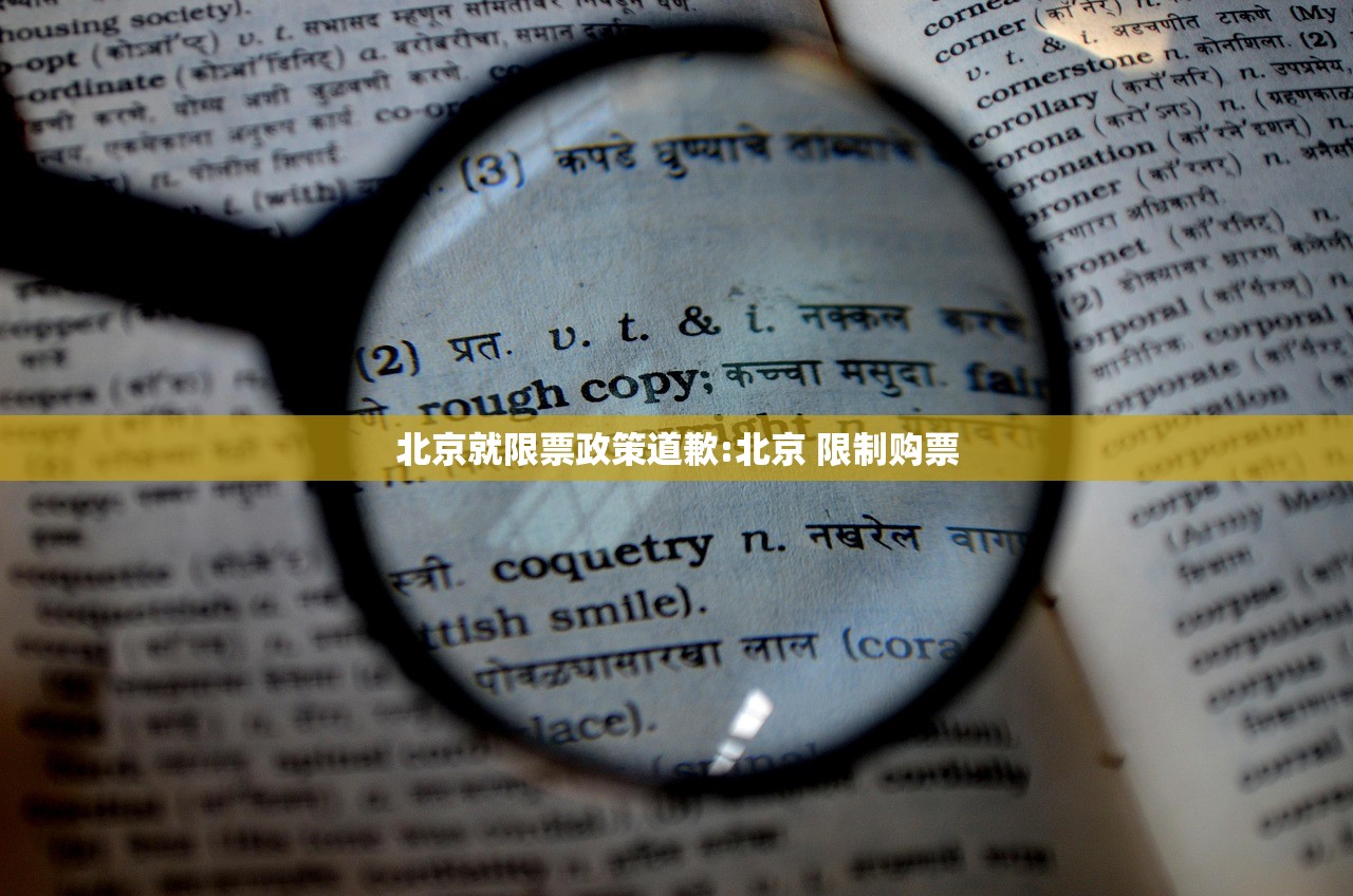 北京就限票政策道歉:北京 限制购票