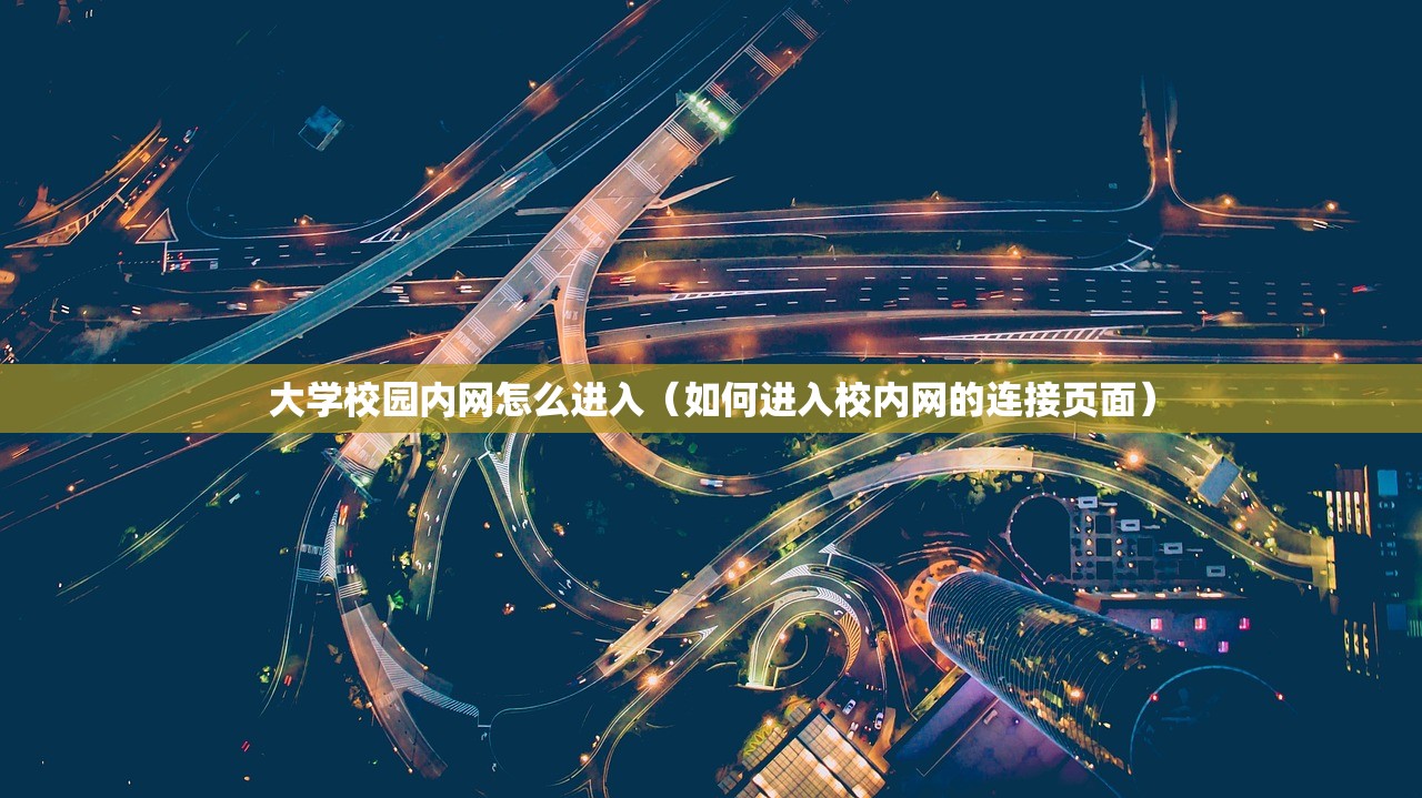大学校园内网怎么进入（如何进入校内网的连接页面）