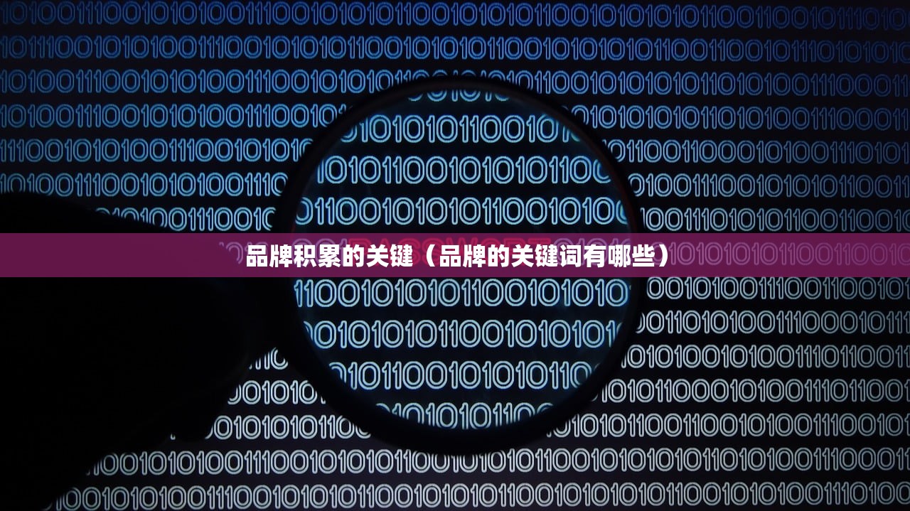品牌积累的关键（品牌的关键词有哪些）